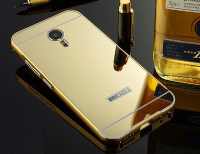 Други Бъмпъри за телефони Луксозен алуминиев бъмпър с огледален златист гръб за MEIZU MX5